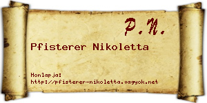 Pfisterer Nikoletta névjegykártya