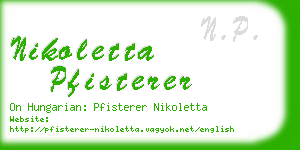 nikoletta pfisterer business card